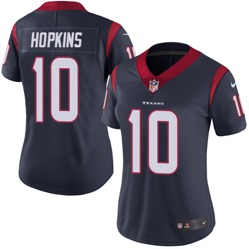 Women Houston Texans #10 Hopkins blue Nike Vapor Untouchable Limited NFL Jersey->women nfl jersey->Women Jersey